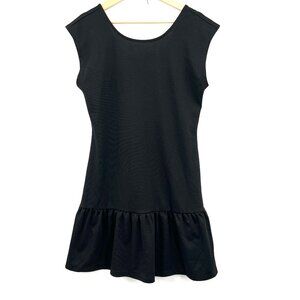 Old Navy high neck balletcore drop waist little black dress LBD casual cute M